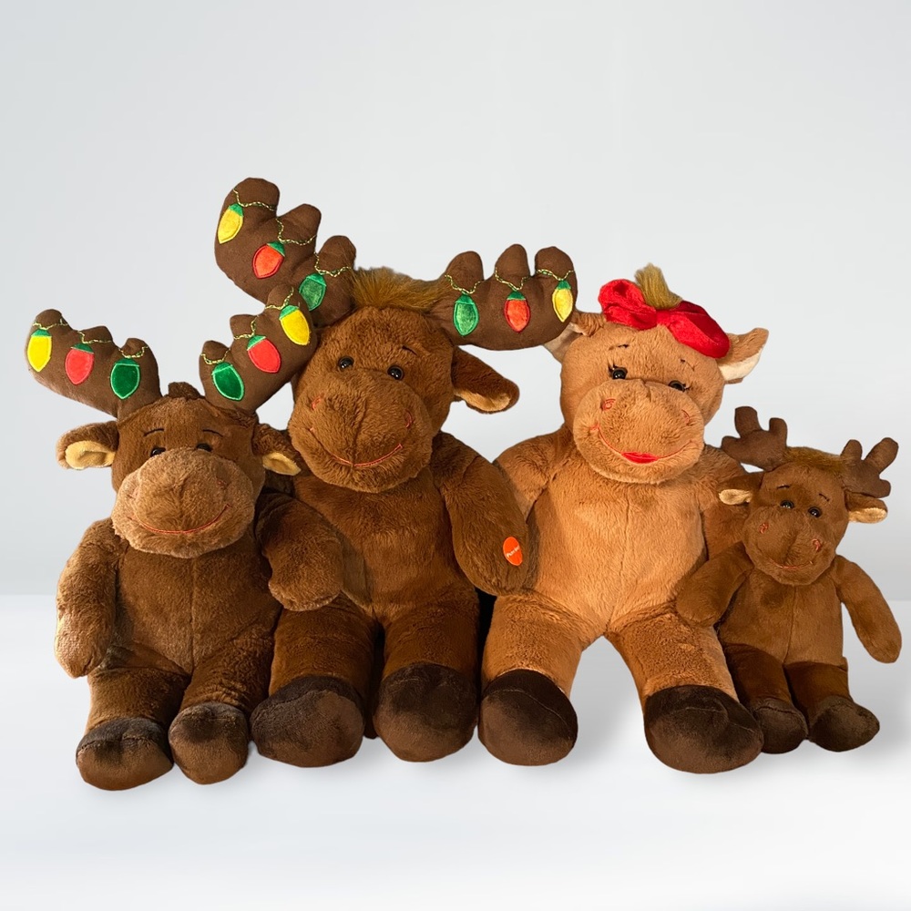 Build-A-Bear Workshop Christmas Reindeer Holly & Hal Plush Stuffed Animal Lot